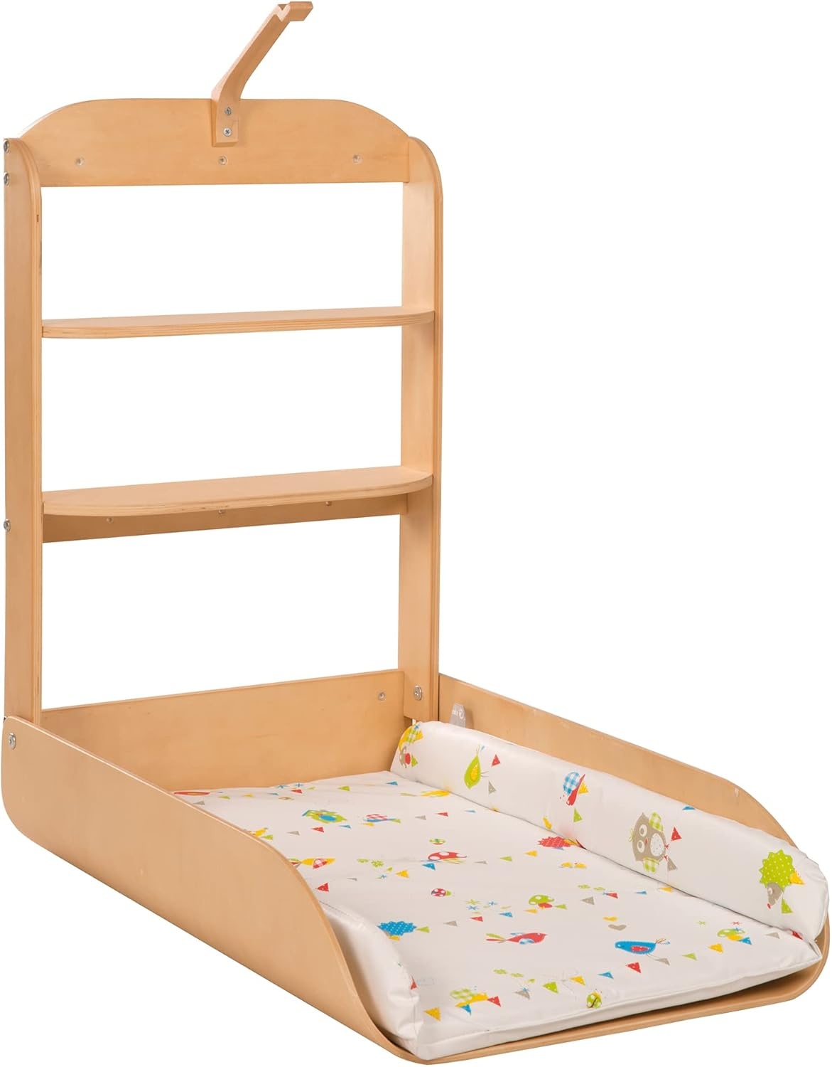 roba Wikkelrek, inklapbaar veilig design wikkelrek hout gebogen, commode incl. aankleedkussen 'liefhebbers'