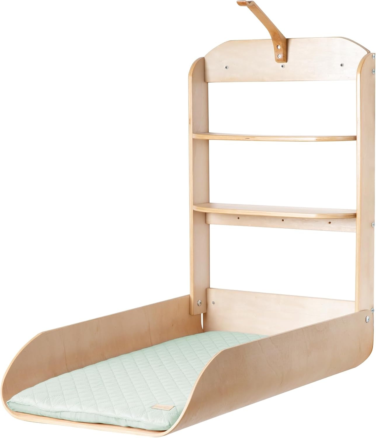 roba Wikkelrek, inklapbaar veilig design wikkelrek hout gebogen, commode incl. aankleedkussen 'liefhebbers'