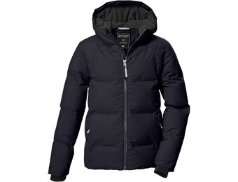 killtec meisjes Gewatteerd jack/winterjack met capuchon KOW 357 GRLS QLTD JCKT, schwarz blau, 140, 42150-000