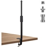 TARION Tafelblad Light Stand Clip - 35-63cm Verstelbare Metalen Tafelmontage Verlichting Monopod met 1/4 Schroef en 1/4 tot 3/8 Schroef Adapters voor Live Streaming Video Fotografie Schieten (S)