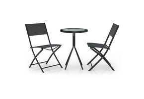 vidaXL Bistroset Staal Zwart 3-delig - 34% Korting