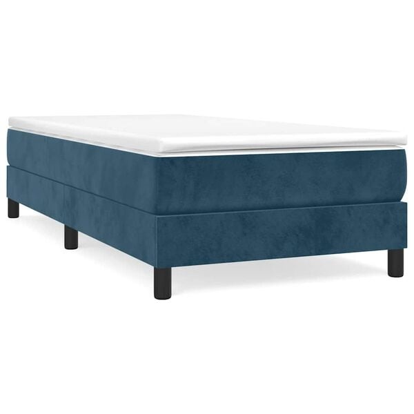 vidaXL Bedframe zonder matras 80x200 cm fluweel donkerblauw