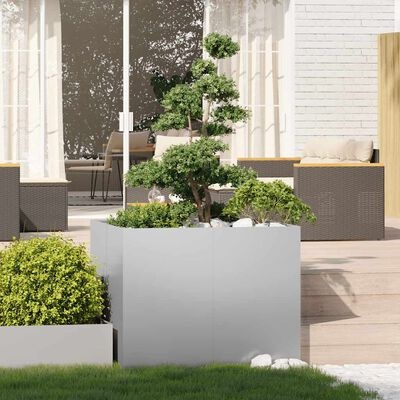 vidaXL Plantenbak 100x100x80 cm gegalvaniseerd staal