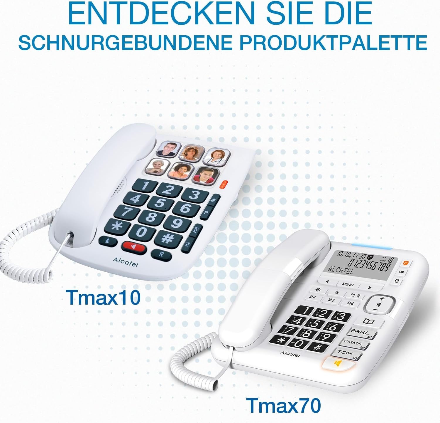 Alcatel Tmax 10 Kabel Gebonden Telefoon voor Senioren, Wit, 1 Stuk