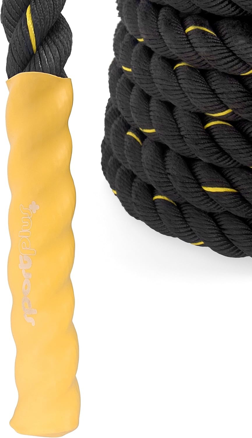 SportPlus Battle Rope 9 meter Geel - Trainingstouw voor Crossfit en Krachttraining