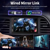 1 Din autoradio met draadloze Carplay & Android Auto - 7 Inch HD Touchscreen autoradio met EQ, Mirror Link, FM Radio, Bluetooth, AUX/USB poort, SWC + achteruitrijcamera