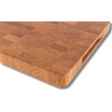 EFO Houten Snijplank 50x35x4 cm | Eindgraan Snijplank met Duurzame Eiken Constructie | Dubbelzijdige Keukenblok met Praktische Handgrepen | Broodplank met Afgeronde Hoeken - Maat 50x35x4 cm