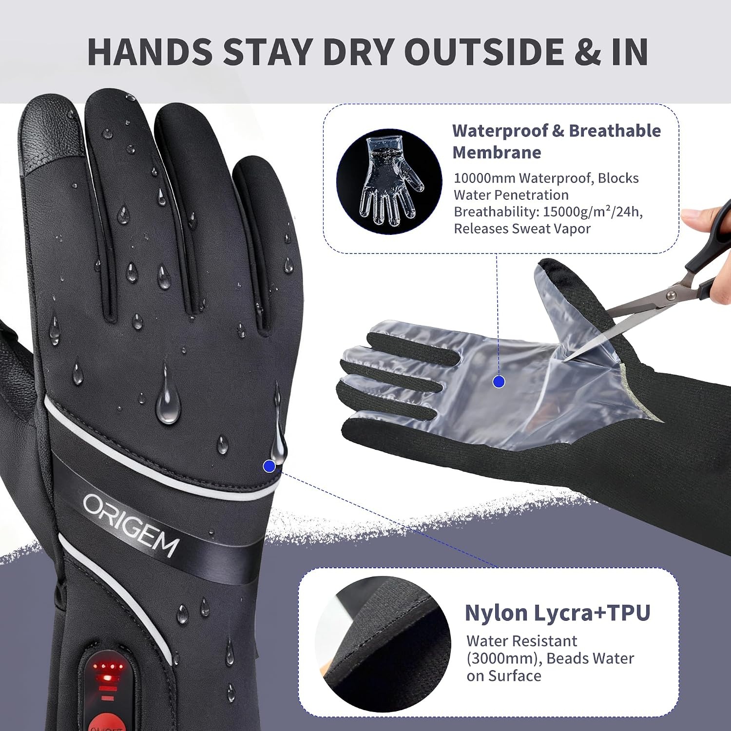 Verwarmde Unisex Handschoenen XL - Ski, Fiets, Scooter - 8u Warmte, 40-65°C - Waterdicht