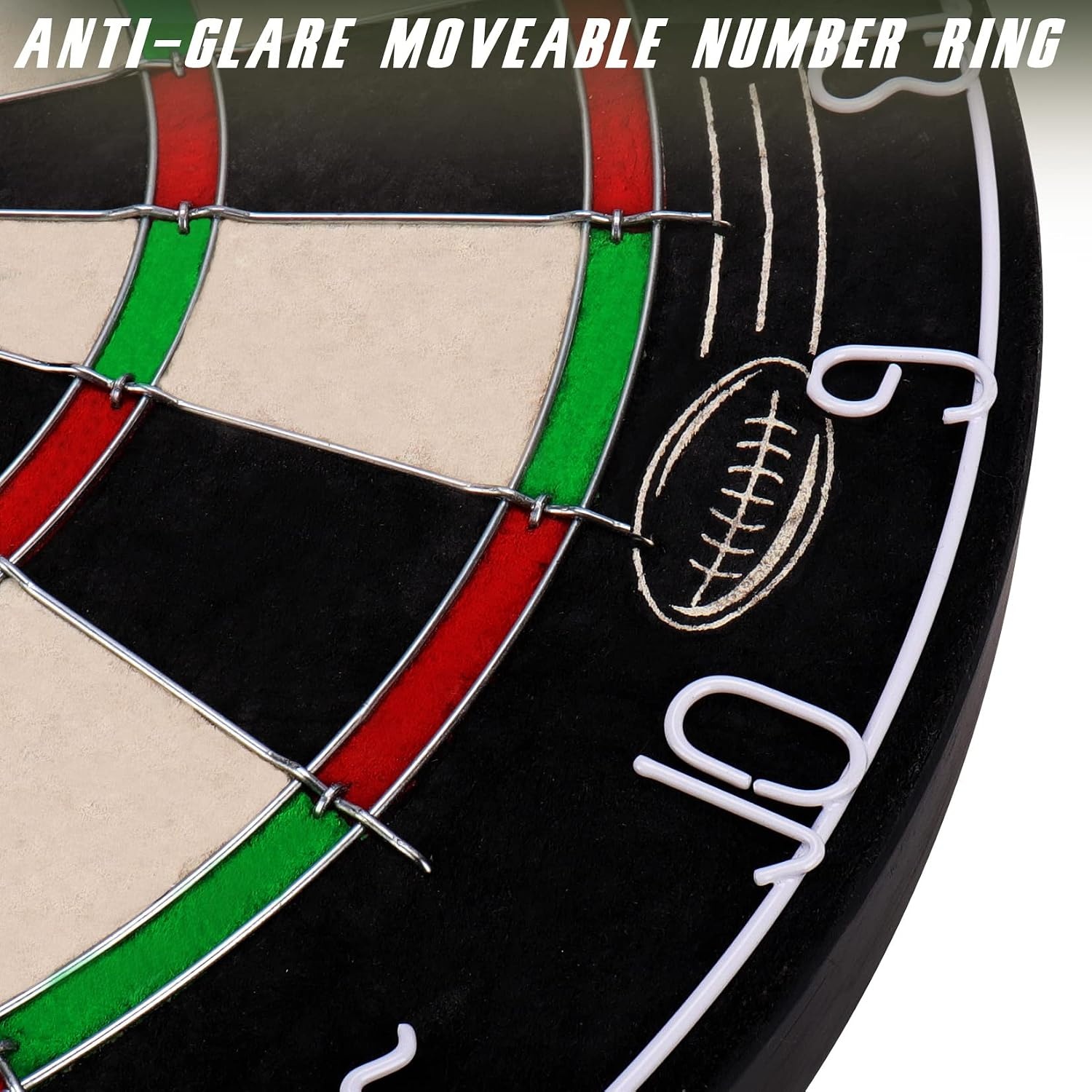 Dart Board Stalen Dart Board Dartboard set met 6 stuks 20 g Stalen Tip Darts 12 Vluchten Roterende Nummer Ring + Nietvrije Bullseye Gooilijn Installatie-instructie