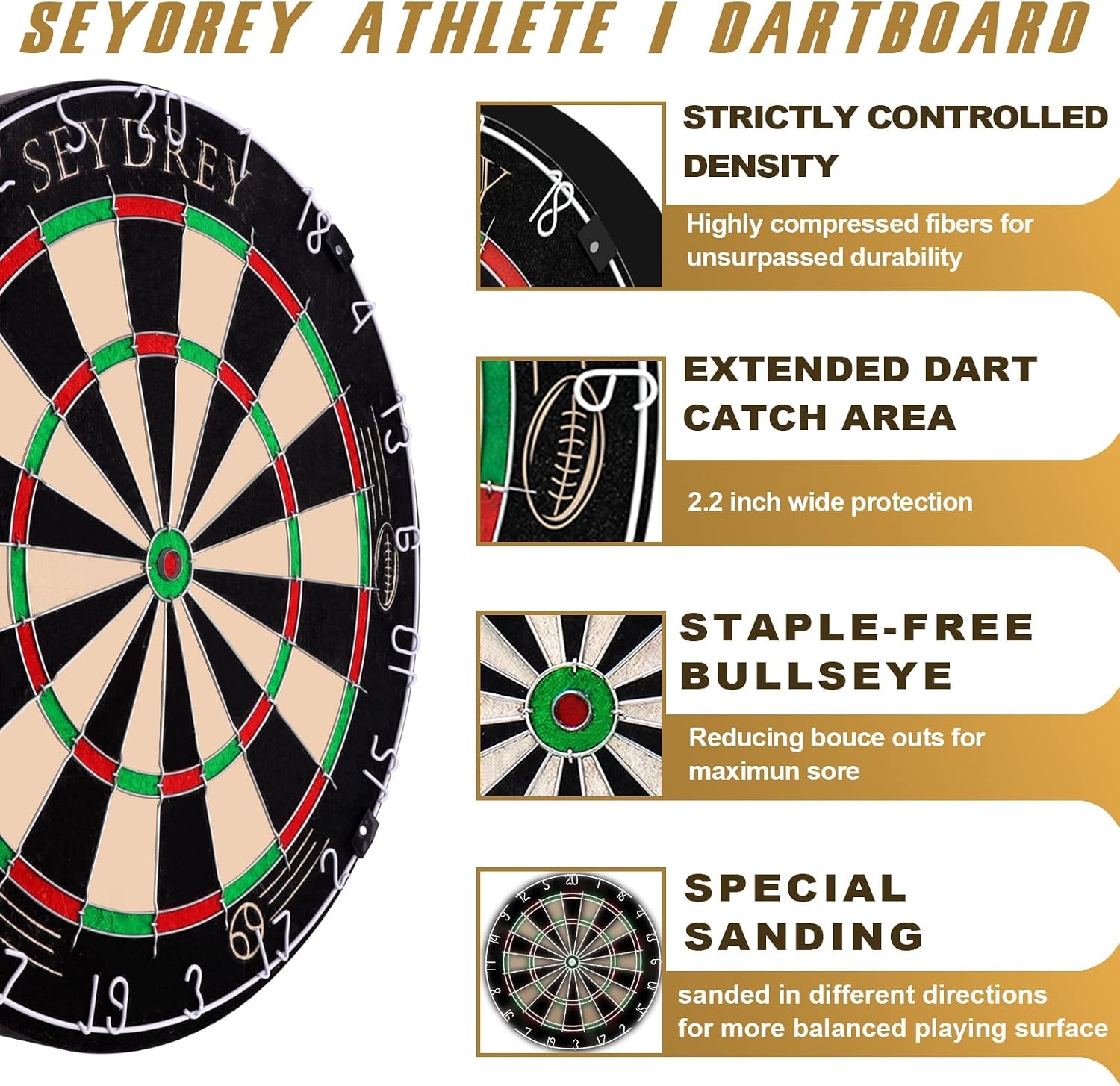 Dart Board Stalen Dart Board Dartboard set met 6 stuks 20 g Stalen Tip Darts 12 Vluchten Roterende Nummer Ring + Nietvrije Bullseye Gooilijn Installatie-instructie