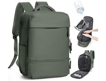 SZLX Vacuüm Reisrugzak met Pomp - 40x25x20 cm - Olijfgroen - Handbagage