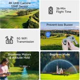 Ameta Drone with Camera 4K for Kids, S20 Lite RC FPV Drone for Adults Beginners with 36min Flight Time/Altitude Hold/Circle Fly/ 3D Flip, Cool Toy Gift for Men Boys, Under 250g