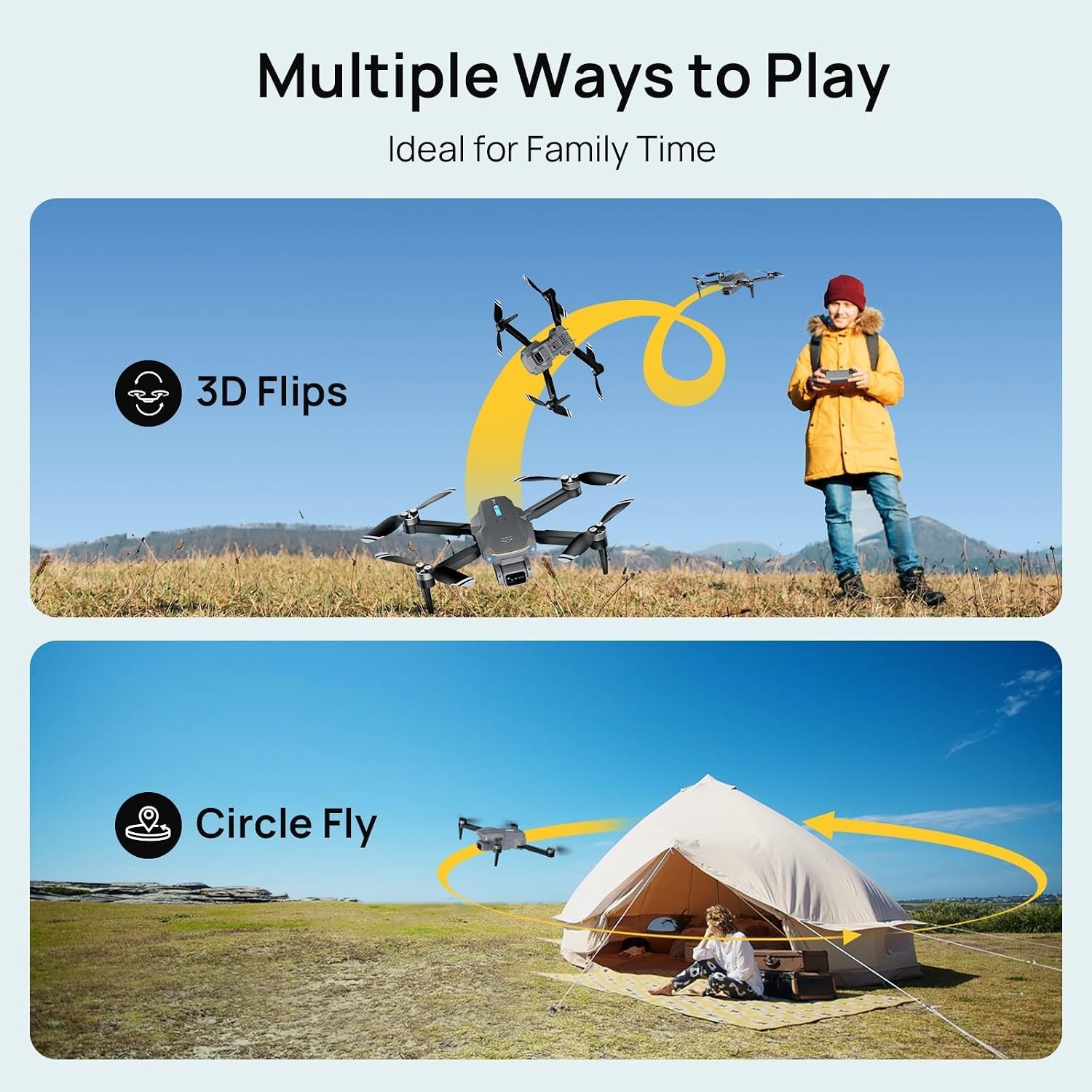 Ameta Drone with Camera 4K for Kids, S20 Lite RC FPV Drone for Adults Beginners with 36min Flight Time/Altitude Hold/Circle Fly/ 3D Flip, Cool Toy Gift for Men Boys, Under 250g