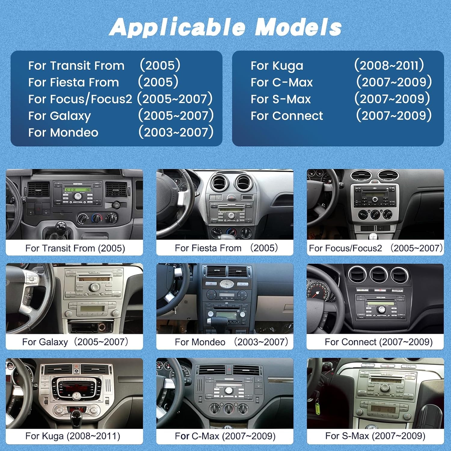 Android Autoradio voor Ford modellen - 2GB RAM & 64GB ROM - Draadloos CarPlay en Android Auto