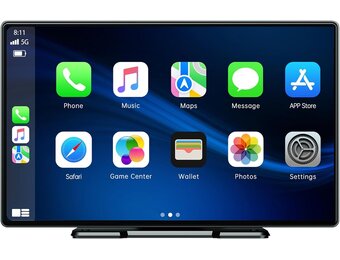 Lamto Autoradio, draadloos, Carplay & Android Auto, Bluetooth, 9 inch, IPS touchscreen, audio-ontvanger, digitale media-ontvanger, met Airplay/Siri/Google Assistant/GPS/FM/AUX