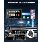 Lamto Autoradio, draadloos, Carplay & Android Auto, Bluetooth, 9 inch, IPS touchscreen, audio-ontvanger, digitale media-ontvanger, met Airplay/Siri/Google Assistant/GPS/FM/AUX