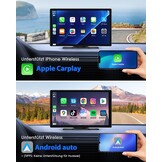 Lamto Autoradio, draadloos, Carplay & Android Auto, Bluetooth, 9 inch, IPS touchscreen, audio-ontvanger, digitale media-ontvanger, met Airplay/Siri/Google Assistant/GPS/FM/AUX