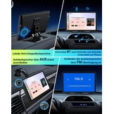 Lamto Autoradio, draadloos, Carplay & Android Auto, Bluetooth, 9 inch, IPS touchscreen, audio-ontvanger, digitale media-ontvanger, met Airplay/Siri/Google Assistant/GPS/FM/AUX