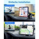 Lamto Autoradio, draadloos, Carplay & Android Auto, Bluetooth, 9 inch, IPS touchscreen, audio-ontvanger, digitale media-ontvanger, met Airplay/Siri/Google Assistant/GPS/FM/AUX