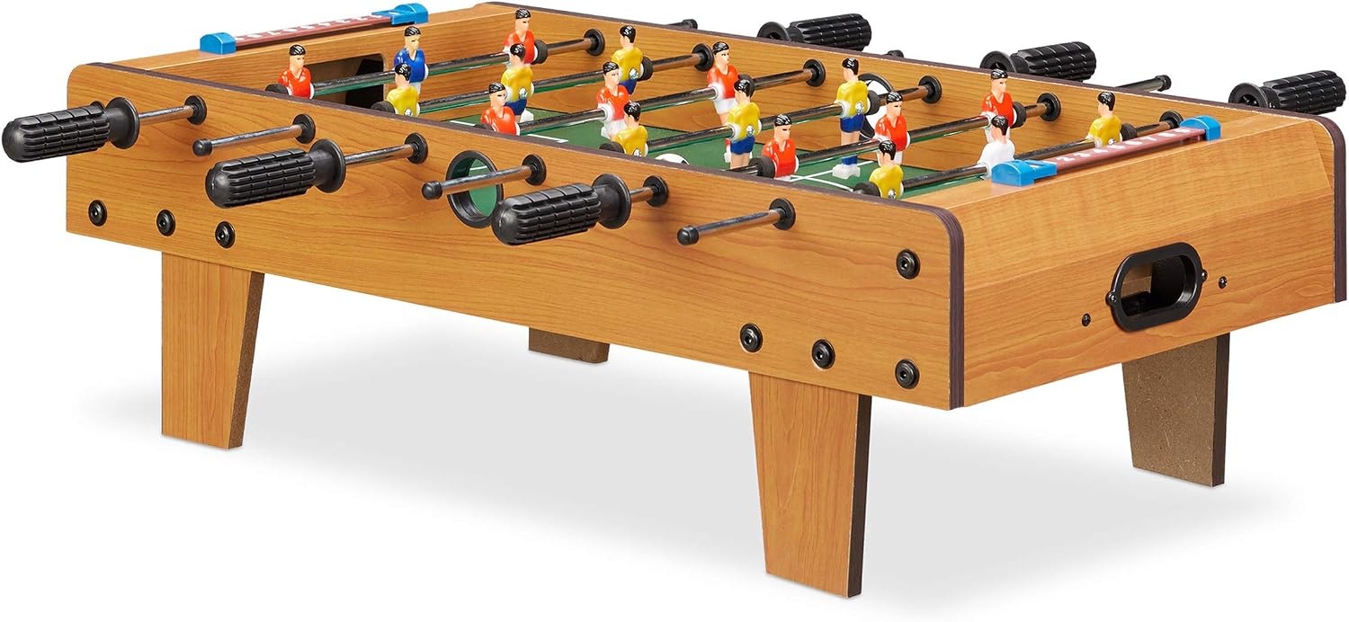 Relaxdays Tafelvoetbalspel Groen-Bruin 69 x 37 cm