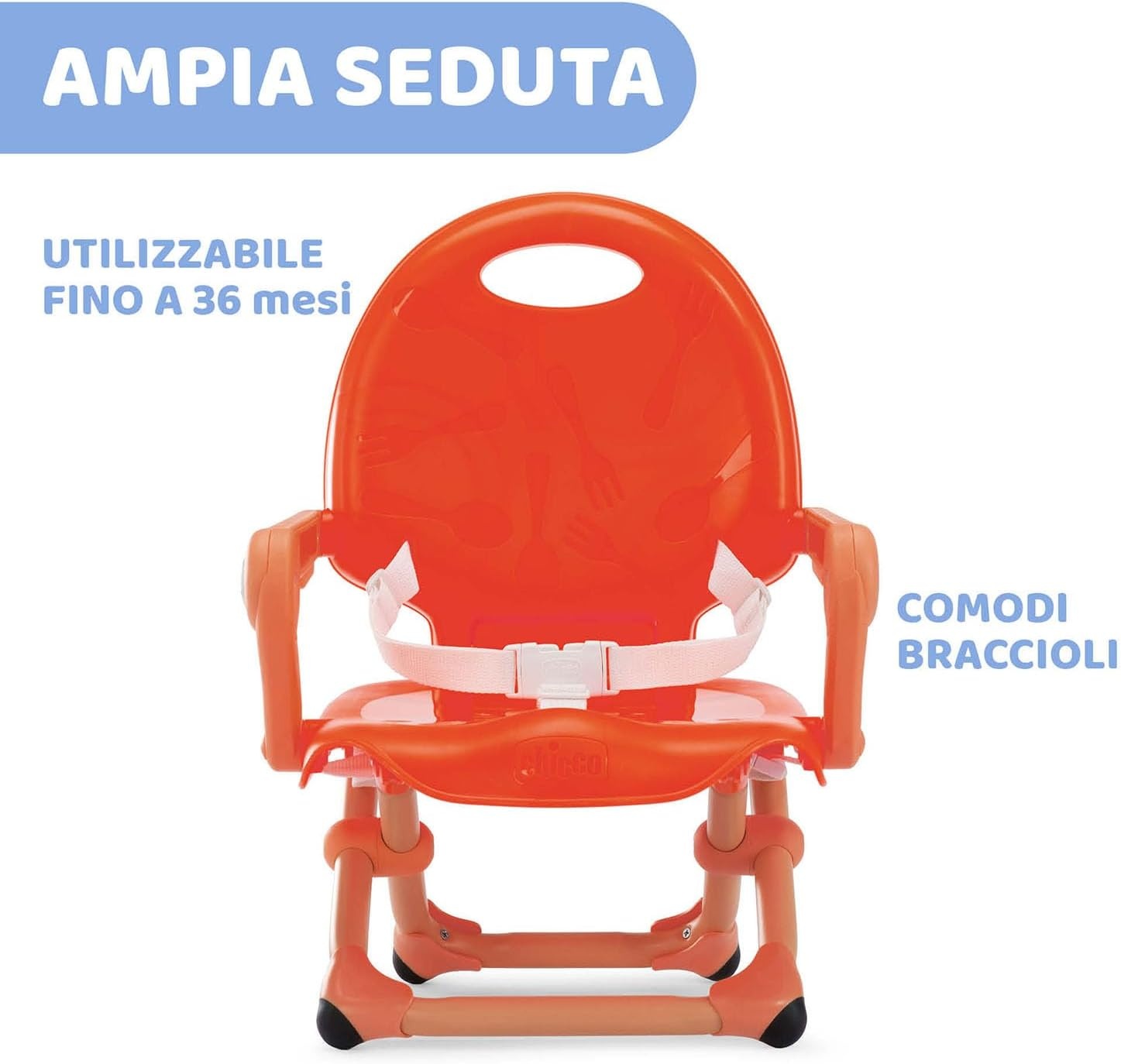 Chicco Pocket Snack Verhogerstoeltje - Draagbare kinderstoel - Poppy Red - 6 tot 36 maanden