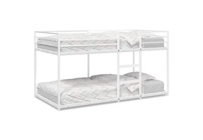 Wit Stalen Stapelbed 90x200cm - Ruimtebesparend & Veilig
