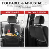 autotafel voor achterbank passagierszijde, draagbare autostoeltje-tafeltje met bekerhouder en mobiele telefoonhouder, multifunctionele eettafel opvouwbaar, draagvermogen 15-20 kg