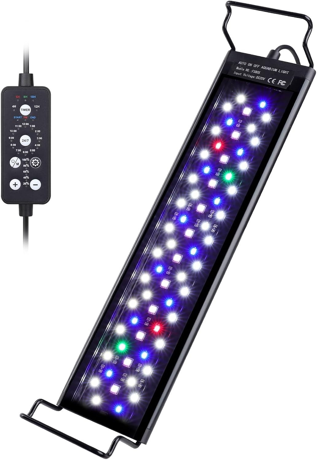 hygger Aquarium LED Lighting, 18W Full Spectrum Aquarium Lighting, 24/7 Aquarium Lamp with 9 Different Colors and 10 Adjustable Brightness for Freshwater Aquariums 45-60cm