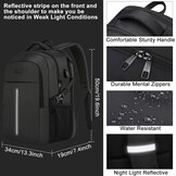 WENIG Extra Grote Laptoprugzak 50L - 17.3 inch - Zwart - TSA-goedgekeurd