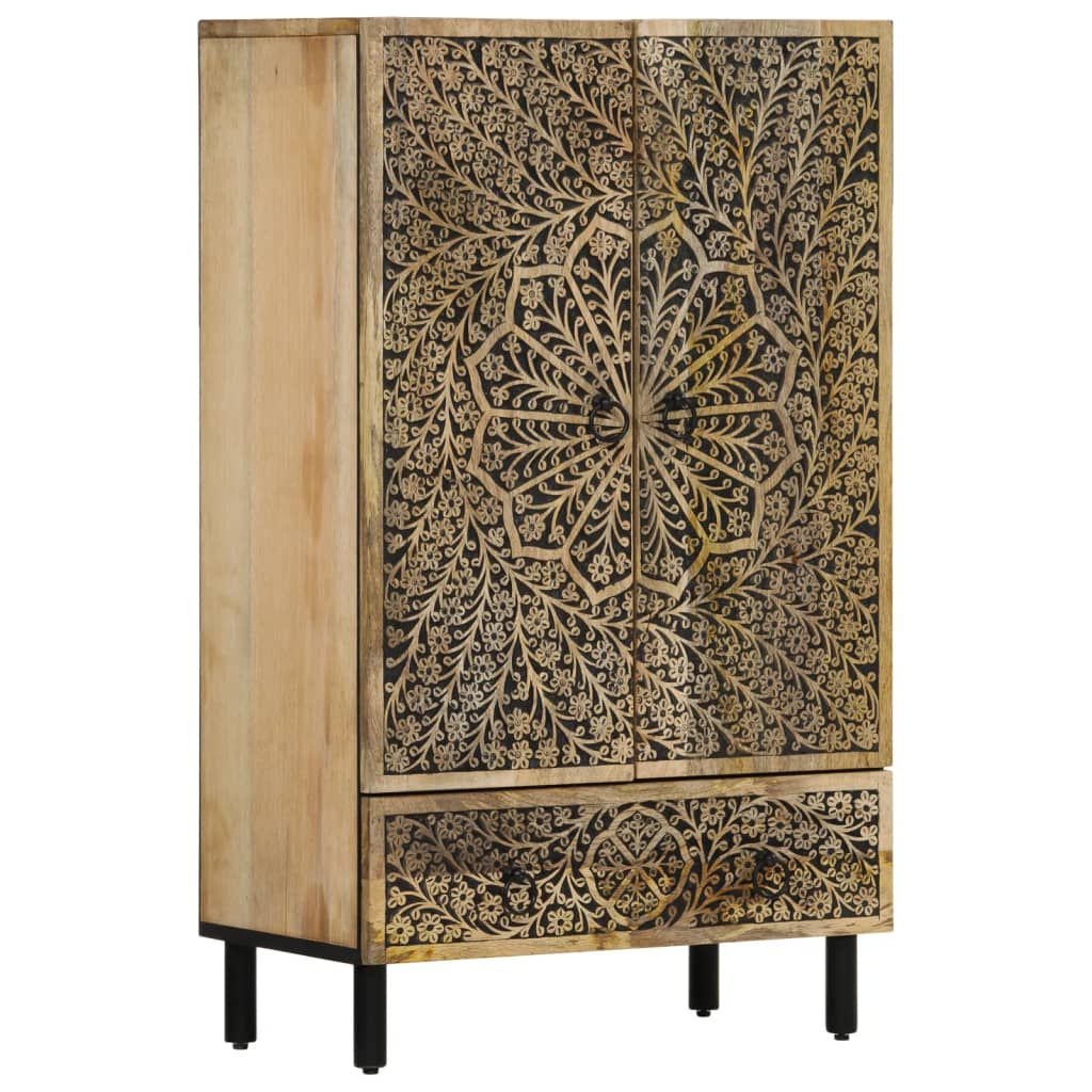 VidaXL Hoge Kast Massief Mangohout 60x33x100 cm - 55% Korting