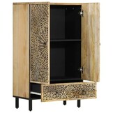 VidaXL Hoge Kast Massief Mangohout 60x33x100 cm - 55% Korting