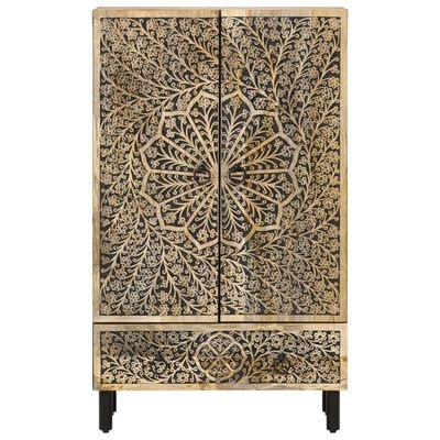 VidaXL Hoge Kast Massief Mangohout 60x33x100 cm - 55% Korting
