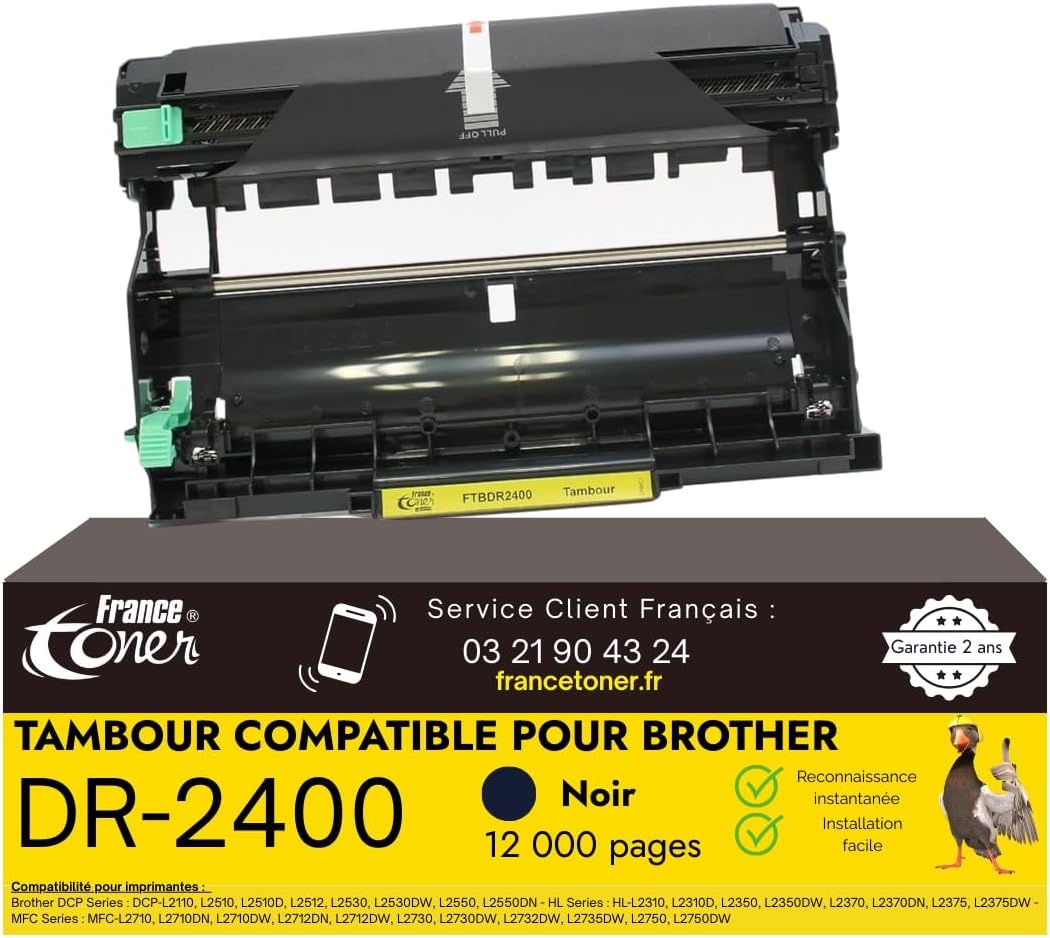 Lasertrommel Brother DR-2400 Zwart - Hoge Capaciteit (12.000 p) - 56% Korting