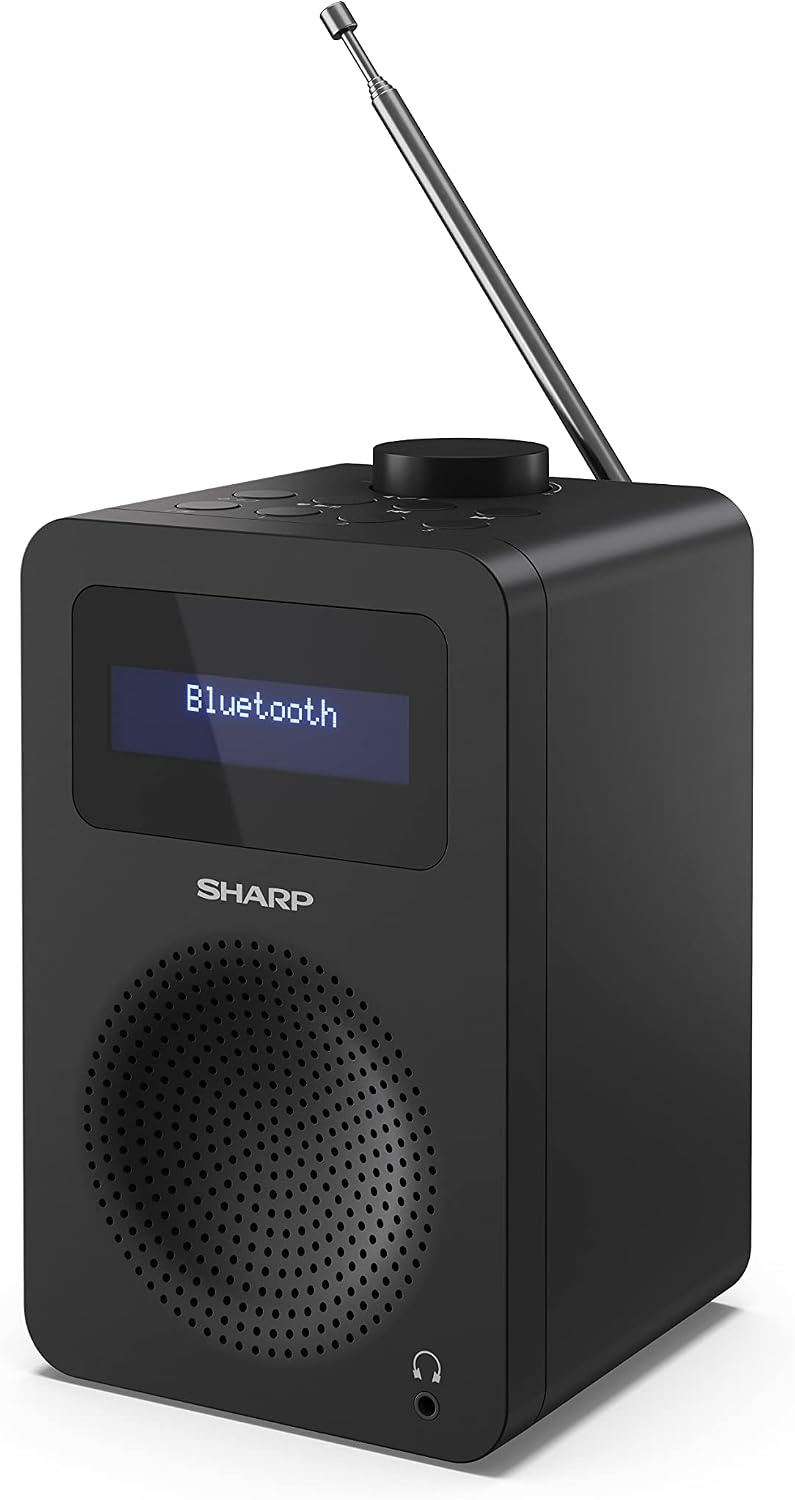 Sharp DR-430 (BK) draagbare digitale radio Tokyo (DAB/DAB+/FM met RDS, Bluetooth, hoofdtelefooningang), zwart