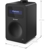 Sharp DR-430 (BK) draagbare digitale radio Tokyo (DAB/DAB+/FM met RDS, Bluetooth, hoofdtelefooningang), zwart