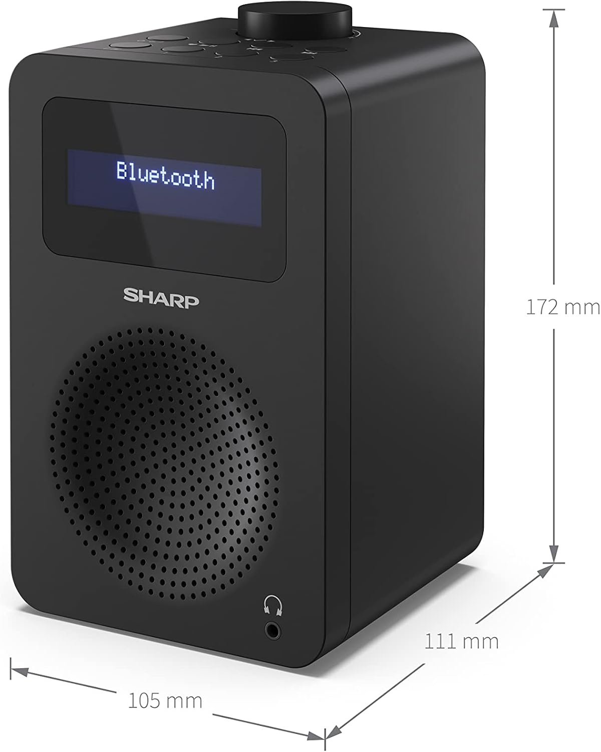 Sharp DR-430 (BK) draagbare digitale radio Tokyo (DAB/DAB+/FM met RDS, Bluetooth, hoofdtelefooningang), zwart