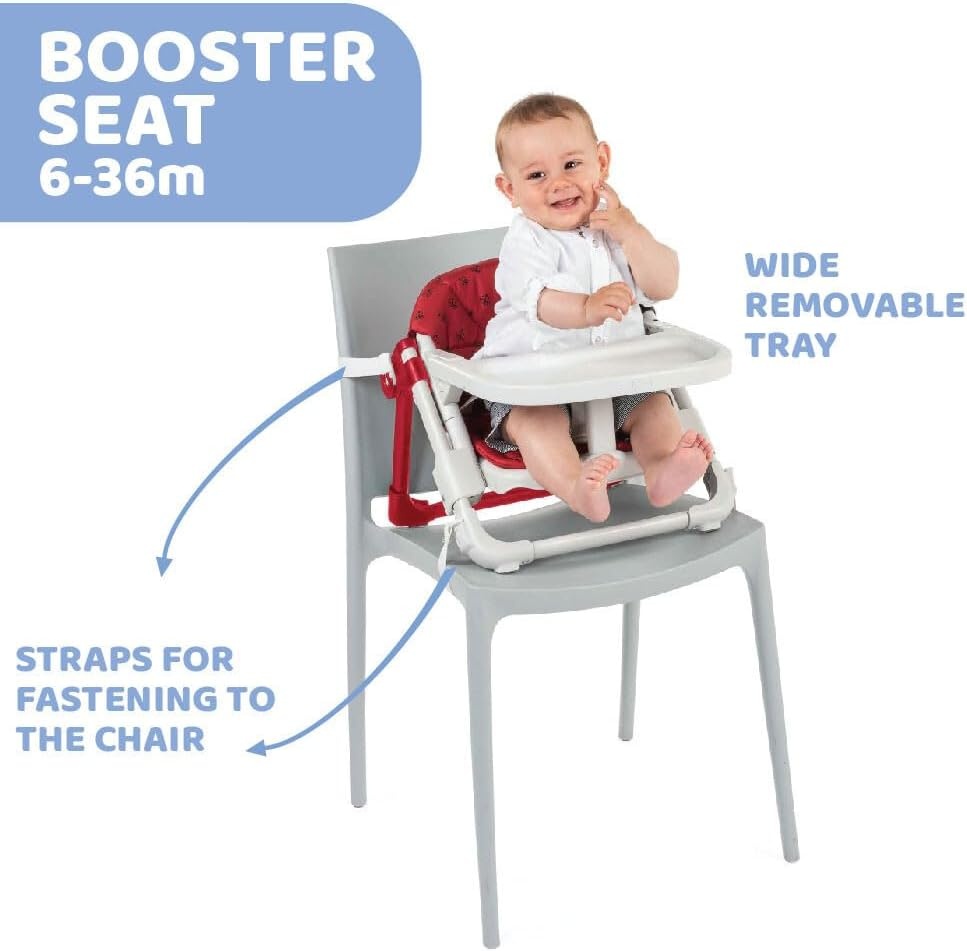 Chicco - Chairy booster seat - Convertible to High seat - Portable and Adjustable - Removable Blade - From 6 Months up to 15 kg - Rabbit