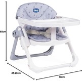 Chicco - Chairy booster seat - Convertible to High seat - Portable and Adjustable - Removable Blade - From 6 Months up to 15 kg - Rabbit
