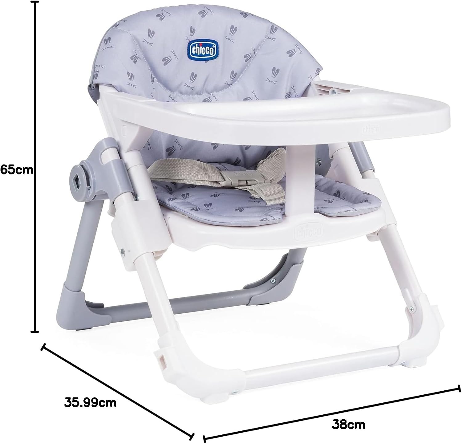 Chicco - Chairy booster seat - Convertible to High seat - Portable and Adjustable - Removable Blade - From 6 Months up to 15 kg - Rabbit