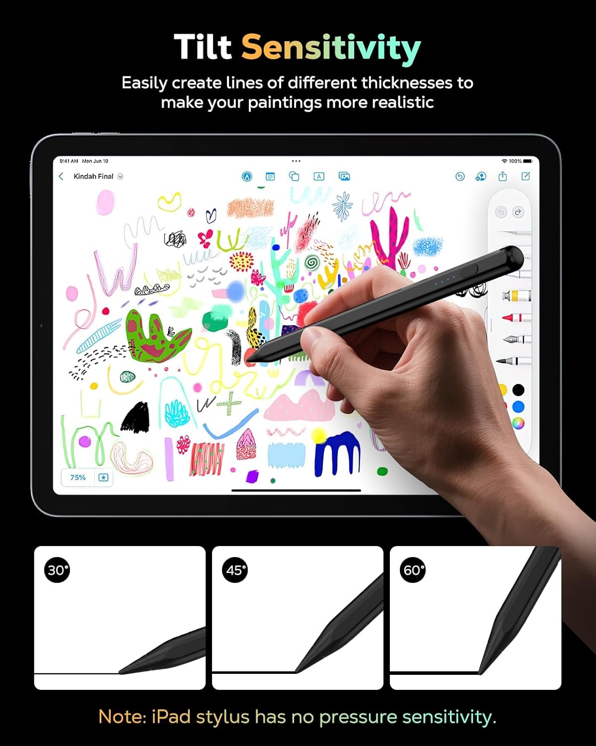 MoKo Potlood voor iPad (A16) 11e 10e generatie, styluspen voor 2018-2025 Apple iPad 11/10/9/8/7/6/A16, Mini 7/6/5, Air M3/M2 11"/13"/5/4/3, Pro M4 13"/12.9"/12.9"/12.9"/13"/12.9"/13"/12.9"/13"/12.9