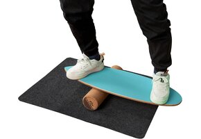 Houten Balance Board 75cm | Blauw | incl. Kurkrol & Viltmat | 29% Korting