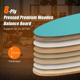 FANTASK Houten Balance Board 75 cm met Kurkrol en Viltmat - Blauw