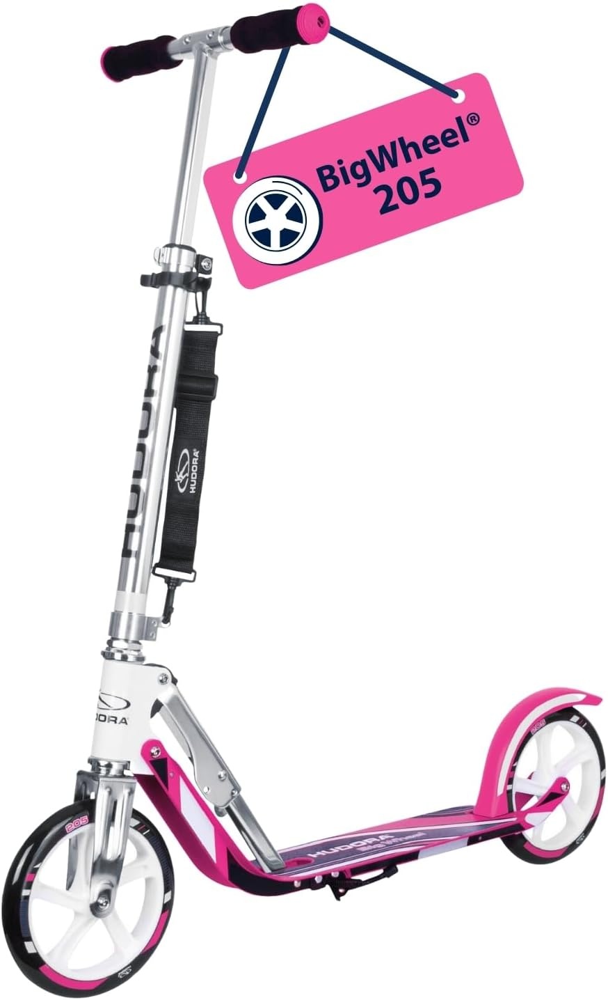 Hudora Big Wheel GC 205 Steps - Wit / Roze - Opvouwbaar