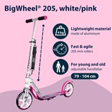 Hudora Big Wheel GC 205 Steps - Wit / Roze - Opvouwbaar