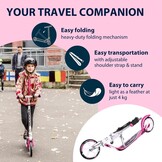 Hudora Big Wheel GC 205 Steps - Wit / Roze - Opvouwbaar