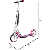 Hudora Big Wheel GC 205 Steps - Wit / Roze - Opvouwbaar