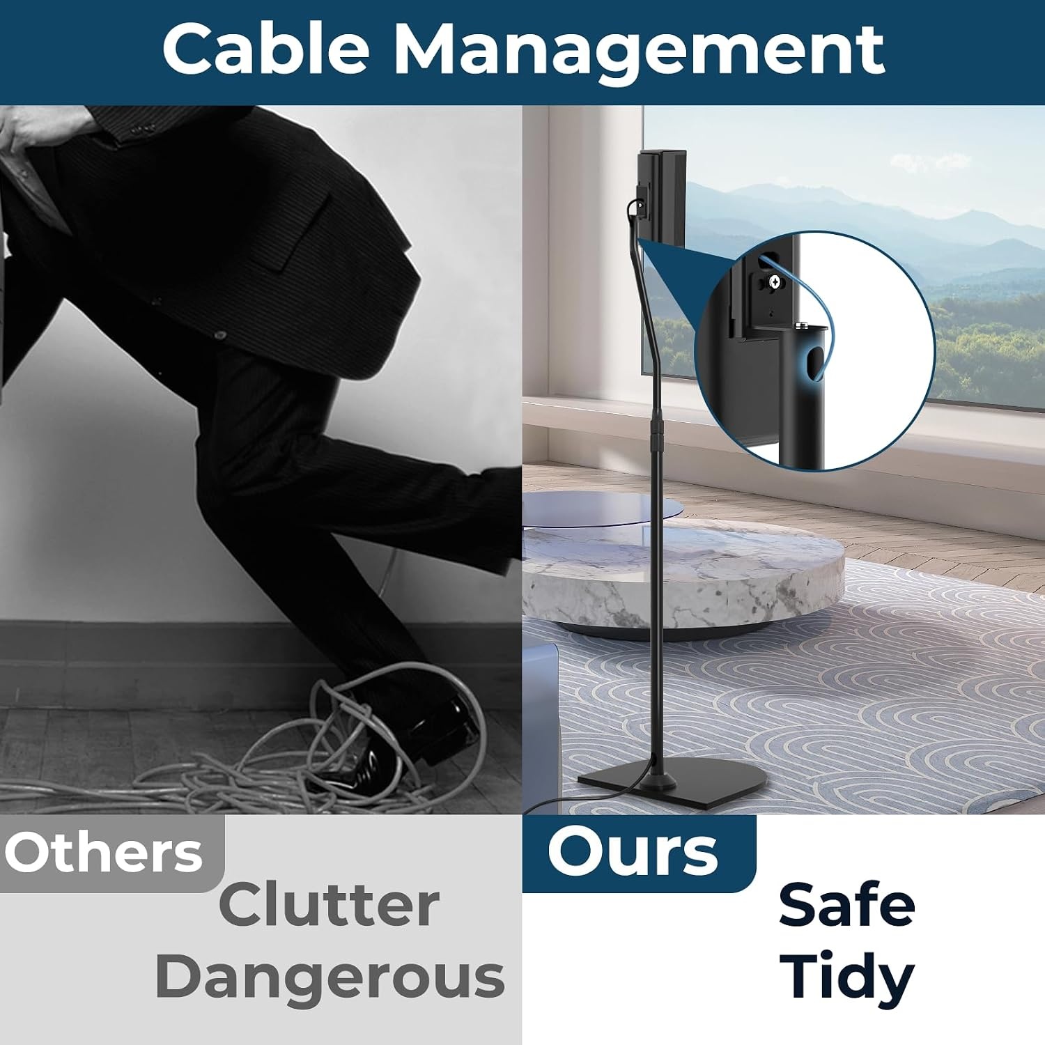 In hoogte verstelbare standaard voor Bose luidsprekerstandaard, met Slideconnect houder, voor Bose Surround luidsprekers, Surround 700, OmniJewel Lifestyle 650, CineMate GS Serie II, voor OmniJewel