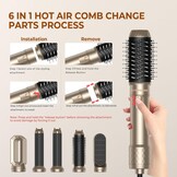 6-in-1 Haarstyler: Volume, Drogen, Gladmaken, Krullen | 1000W