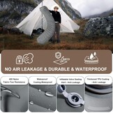 Oosterse mat campingmatras, 14 cm, ultralichte slaapmat, opblaasbare kleine verpakkingsgrootte, opblaasbaar voetluchtmatras buiten met voetpomp