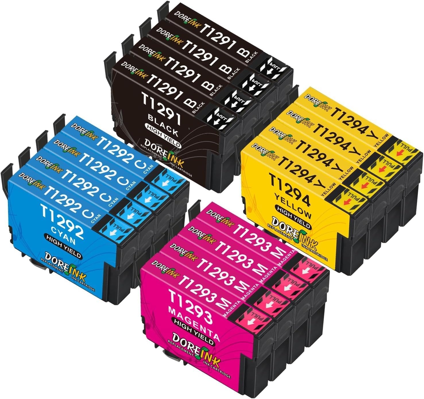 T1295 Multipack Replacement for Epson T1291 T1292 T1293 T1294 Printer Cartridges Compatible with Epson Stylus SX435W SX235W SX420W SX230 SX425W SX445W SX440W Epson Stylus Office BX535wd (16